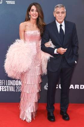 George Clooney with wife Amal Alamuddin Clooney at the premiere of the feature film Jay Kelly at the 69 BFI London Film Festival 2025 at the Royal Festival Hall London, 10 10 2025 Foto:xS.xVasx xFuturexImagex kelly_5177