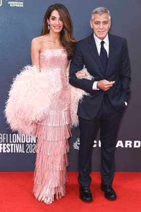George Clooney with wife Amal Alamuddin Clooney at the premiere of the feature film Jay Kelly at the 69 BFI London Film Festival 2025 at the Royal Festival Hall London, 10 10 2025 Foto:xS.xVasx xFuturexImagex kelly_5178