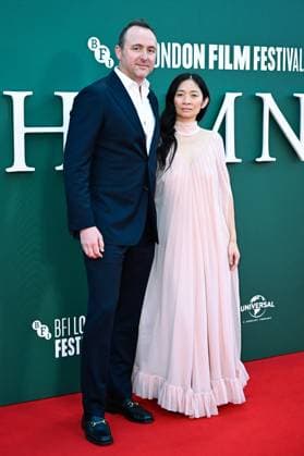 London BFI Hamnet Premiere Nicolas Gonda and Chloe Zhao attending the Hamnet Premiere as part of the BFI London Film Festival in London, England on October 11, 2025. Photo by Aurore Marechal ABACAPRESS.COM London  Copyright: xMarechalxAurore ABACAx