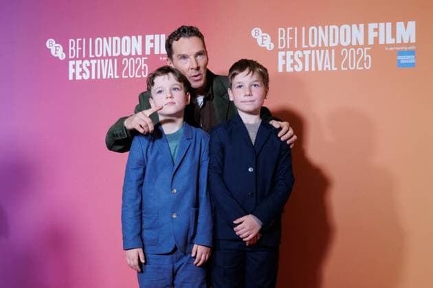 The Thing with Feathers, BFI London Film Festival, BFI Southbank, London, UK, 11 October 2025. Benedict Cumberbatch with Henry and Richard Boxall - BFI LFF - The Thing with Feathers Red Carpet at BFI Southbank, London, UK on 11th October 2025, Credit:Manuela Langotsch Avalon United Kingdom, London, BFI Southbank Copyright: xManuelaxLangotschx xAvalonx 1044823785