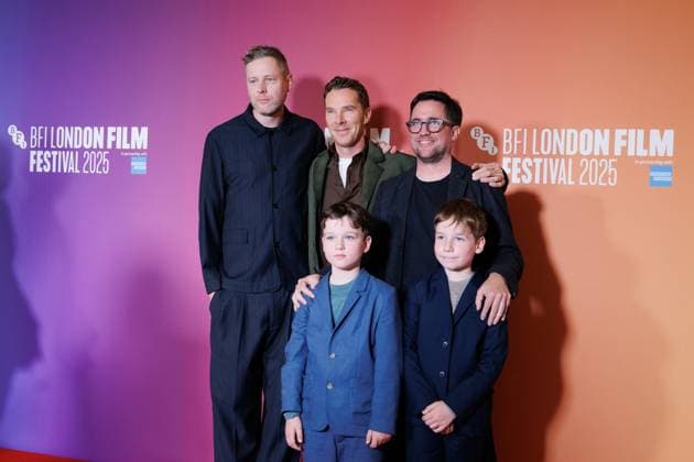 The Thing with Feathers, BFI London Film Festival, BFI Southbank, London, UK, 11 October 2025. Max Porter, Benedict Cumberbatch, Henry and Richard Boxall, Dylan Southern - BFI LFF - The Thing with Feathers Red Carpet at BFI Southbank, London, UK on 11th October 2025, Credit:Manuela Langotsch Avalon United Kingdom, London, BFI Southbank Copyright: xManuelaxLangotschx xAvalonx 1044823864
