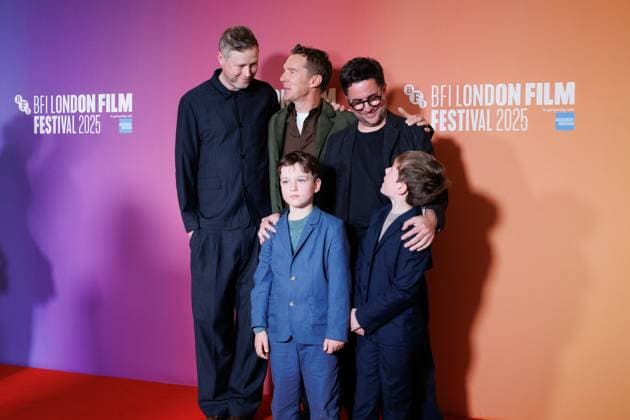 The Thing with Feathers, BFI London Film Festival, BFI Southbank, London, UK, 11 October 2025. Max Porter, Benedict Cumberbatch, Henry and Richard Boxall, Dylan Southern - BFI LFF - The Thing with Feathers Red Carpet at BFI Southbank, London, UK on 11th October 2025, Credit:Manuela Langotsch Avalon United Kingdom, London, BFI Southbank Copyright: xManuelaxLangotschx xAvalonx 1044823876