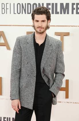 British actor Andrew Garfield attends the premiere of After The Hunt at the 69th BFI London Film Festival in London, England on Saturday, October 11, 2025.  LON20251011240 RUNExHELLESTAD