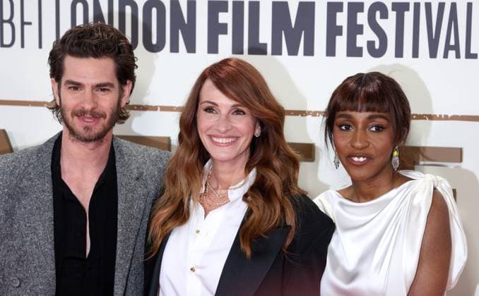 The UK premiere of After the Hunt Andrew Garfield, Julia Roberts and Ayo Edebiri at the UK premiere of After the Hunt at the 69th BFI London Film Festival at The Royal Festival Hall. London Royal Festival Hall UK Copyright: xFredxDuvalx