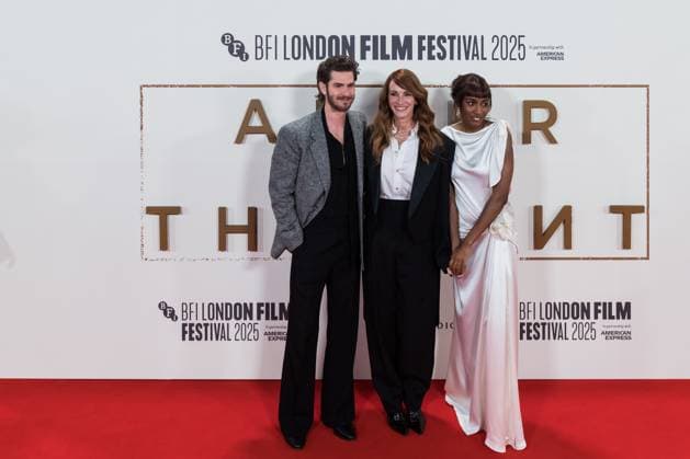 After The Hunt Gala at 69th BFI London Film Festival LONDON, UNITED KINGDOM - OCTOBER 11: Andrew Garfield, Julia Roberts and Ayo Edebiri attend the UK premiere of After The Hunt during the 69th BFI London Film Festival at the Royal Festival Hall in London, United Kingdom on October 11, 2025. Wiktor Szymanowicz Anadolu London United Kingdom. Editorial use only. Please get in touch for any other usage.  Copyright: x2025xAnadoluxWiktorxSzymanowiczx