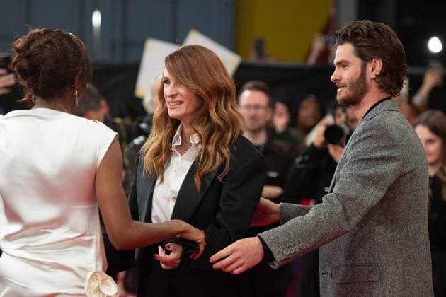 London BFI After The Hunt Premiere Ayo Edebiri, Julia Roberts and Andrew Garfield attending the After The Hunt Premiere as part of the BFI London Film Festival in London, England on October 11, 2025. Photo by Aurore Marechal ABACAPRESS.COM London  Copyright: xMarechalxAurore ABACAx
