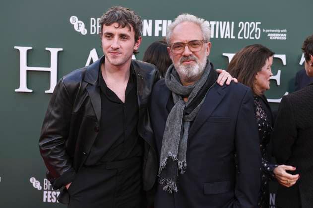 Paul Mescal and Sam Mendes at the premiere of the feature film Hamnet at the 69 BFI London Film Festival 2025 at the Royal Festival Hall London, 11 10 2025 Foto:xS.xVasx xFuturexImagex hamnet_5082