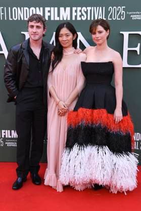 Paul Mescal, Chloe Zhao and Jessie Buckley at the premiere of the feature film Hamnet at the 69 BFI London Film Festival 2025 at the Royal Festival Hall London, 11 10 2025 Foto:xS.xVasx xFuturexImagex hamnet_5114
