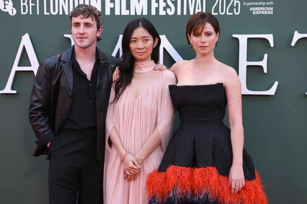 Paul Mescal, Chloe Zhao and Jessie Buckley at the premiere of the feature film Hamnet at the 69 BFI London Film Festival 2025 at the Royal Festival Hall London, 11 10 2025 Foto:xS.xVasx xFuturexImagex hamnet_5115