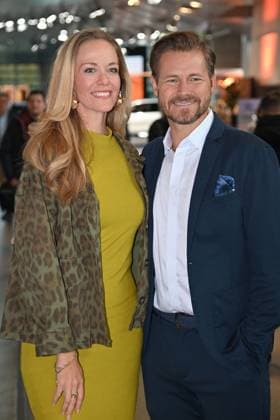 SkySport presenter Gregor TEICHER with his wife Stephanie Bavarian Sports Award 2025 at BMW Welt, red carpet, red carpet on 11 10 2025