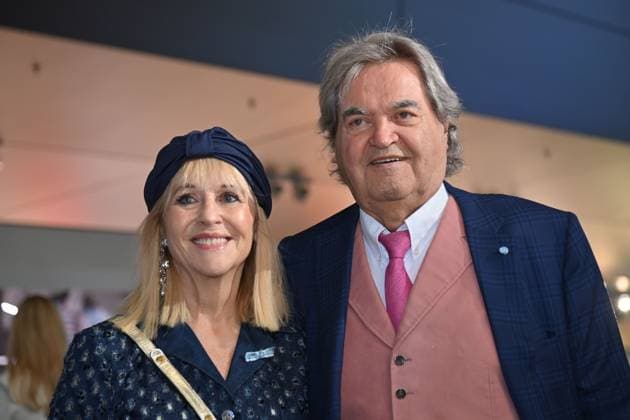 Helmut MARKWORT with wife Patricia RIEKEL Bavarian Sports Award 2025 at BMW Welt, Red Carpet, Red Carpet on 11 10 2025