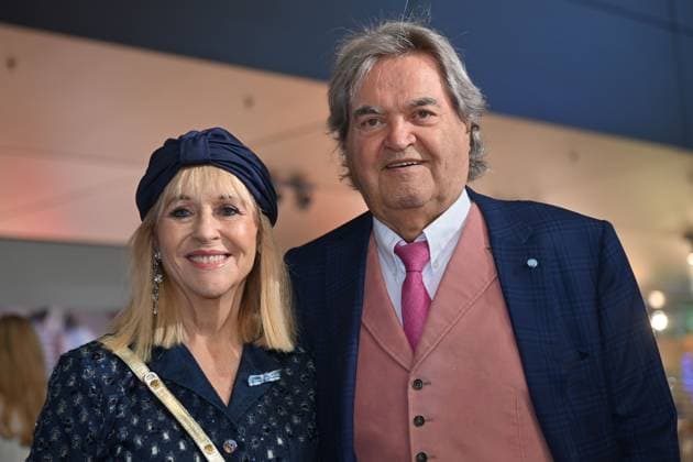 Helmut MARKWORT with wife Patricia RIEKEL Bavarian Sports Award 2025 at BMW Welt, Red Carpet, Red Carpet on 11 10 2025