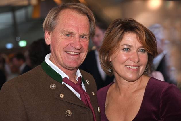 Markus WASMEIER Ex ski racer , with wife Brigitte, Bavarian Sports Award 2025 in the BMW Welt, Red Carpet, Red Carpet on 11 10 2025