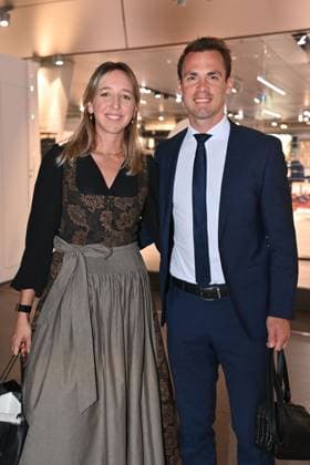 Franziska PREUSS with life companion Simon SCHEMPP Biathlete, Award Winner Outstanding Bavarian Sports Career, Bavarian Sports Award 2025 at BMW Welt, Red Carpet on 11 10 2025