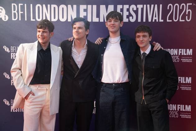 London Film Festival 2025 - The Choral Arrivals at Royal Festival Hall, Southbank, London (L-R) - Shaun Thomas, Jacob Dudman, Ollie Briscombe, Taylor Uttley attends the Headline Gala of The Choral at The 69th BFI London Film Festival at Royal Festival Hall, Southbank, London, England, UK on Sunday 12 October, 2025., Credit:Justin Ng Avalon UK, England, London, Royal Festival Hall, Southbank  Copyright: xJustinxNgx xAvalonx 1044966248
