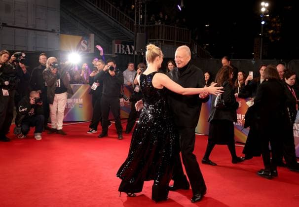 Sentimental Value premiere, 69th BFI London Film Festival, UK, on 12th October 2025 Elle Fanning and Stellan Skarsgard at Sentimental Value premiere, 69th BFI London Film Festival, UK, on 12th October 2025, Credit:James Shaw Avalon UNITED KINGDOM, LONDON, London  Copyright: xJamesxShawx xAvalonx 1045033033