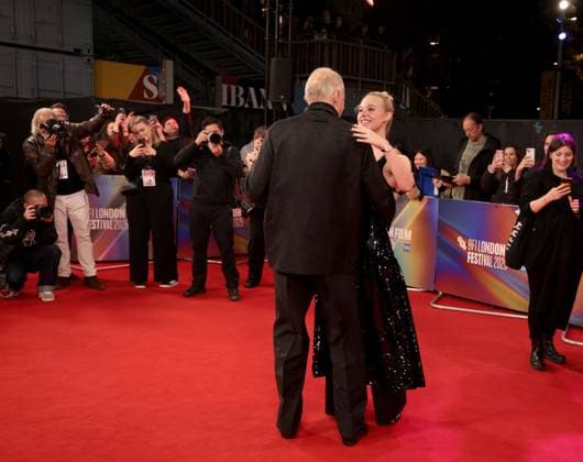Sentimental Value premiere, 69th BFI London Film Festival, UK, on 12th October 2025 Elle Fanning and Stellan Skarsgard at Sentimental Value premiere, 69th BFI London Film Festival, UK, on 12th October 2025, Credit:James Shaw Avalon UNITED KINGDOM, LONDON, London  Copyright: xJamesxShawx xAvalonx 1045033069