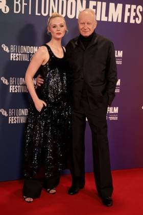 Sentimental Value premiere, 69th BFI London Film Festival, UK, on 12th October 2025 Elle Fanning and Stellan Skarsgard at Sentimental Value premiere, 69th BFI London Film Festival, UK, on 12th October 2025, Credit:James Shaw Avalon UNITED KINGDOM, LONDON, London  Copyright: xJamesxShawx xAvalonx 1045033134