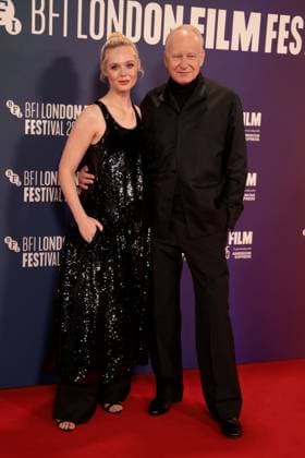 Sentimental Value premiere, 69th BFI London Film Festival, UK, on 12th October 2025 Elle Fanning and Stellan Skarsgard at Sentimental Value premiere, 69th BFI London Film Festival, UK, on 12th October 2025, Credit:James Shaw Avalon UNITED KINGDOM, LONDON, London  Copyright: xJamesxShawx xAvalonx 1045033165
