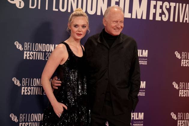Sentimental Value premiere, 69th BFI London Film Festival, UK, on 12th October 2025 Elle Fanning and Stellan Skarsgard at Sentimental Value premiere, 69th BFI London Film Festival, UK, on 12th October 2025, Credit:James Shaw Avalon UNITED KINGDOM, LONDON, London  Copyright: xJamesxShawx xAvalonx 1045033237