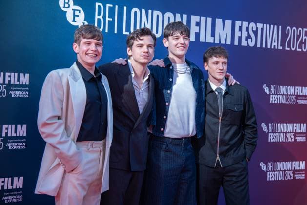 October 12, 2025, London, United Kingdom: (L-R) Shaun Thomas, Jacob Dudman, Ollie Brimscombe and Taylor Uttley attend The Choral screening during the 69th BFI London Film Festival at The Royal Festival Hall. London United Kingdom - ZUMAs197 20251012_aaa_s197_355 Copyright: xLoredanaxSangiulianox