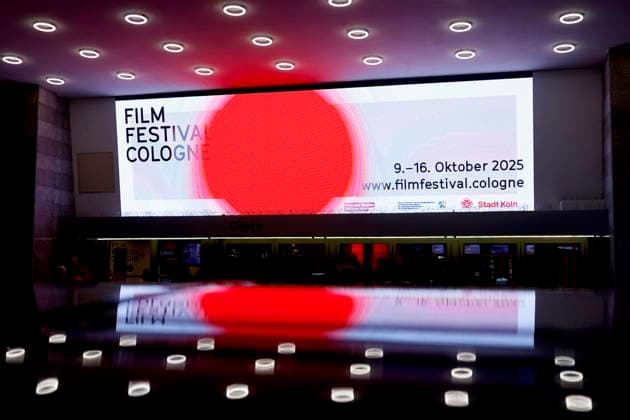 The logo of the Film Festival Cologne 2025 at the premiere of the Cologne crime scene Tatort Die Schöpfung as part of the Film Festival Cologne 2025 at the Filmpalast Theme image, symbolic image Cologne, 12 10 2025 NRW Germany Copyright: xChristophxHardtx
