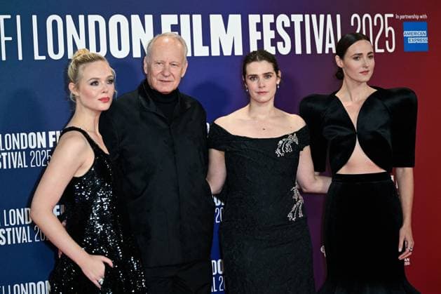 London BFI Sentimental Value Premiere Elle Fanning, Stellan Skarsgard, Inga Ibsdotter Lilleaas and Renate Reinsve attending the Sentimental Value Premiere as part of the BFI London Film Festival in London, England on October 12, 2025. Photo by Aurore Marechal ABACAPRESS.COM London  Copyright: xMarechalxAurore ABACAx