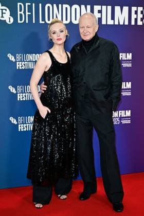 London BFI Sentimental Value Premiere Elle Fanning and Stellan Skarsgard attending the Sentimental Value Premiere as part of the BFI London Film Festival in London, England on October 12, 2025. Photo by Aurore Marechal ABACAPRESS.COM London  Copyright: xMarechalxAurore ABACAx