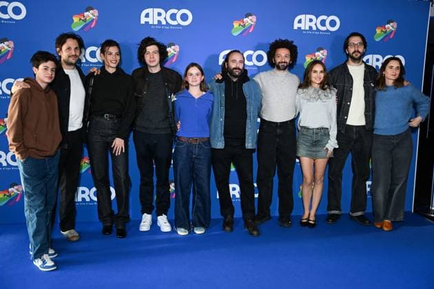 Alma Jodorowsky, Oscar Tresanini, Ugo Bienvenu, Margot Ringard Oldra, Vincent Macaigne and William Lebghil , Natalie Portman attend the Arco Premiere at UGC Cine Cite Bercy 449620 2025 10 12 Paris Egypt  Copyright: xLionelxGuericolasx xStarfacex STAR_449620_001