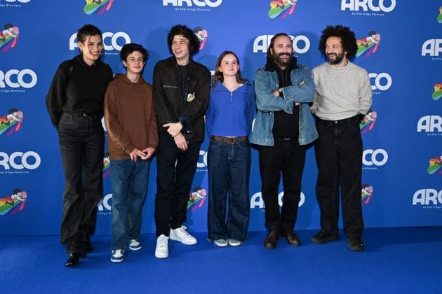 Alma Jodorowsky, Oscar Tresanini, Ugo Bienvenu, Margot Ringard Oldra, Vincent Macaigne and William Lebghil attend the Arco Premiere at UGC Cine Cite Bercy 449620 2025 10 12 Paris Egypt  Copyright: xLionelxGuericolasx xStarfacex STAR_449620_012