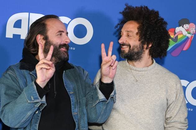 Vincent Macaigne and William Lebghil attend the Arco Premiere at UGC Cine Cite Bercy 449620 2025 10 12 Paris Egypt  Copyright: xLionelxGuericolasx xStarfacex STAR_449620_013