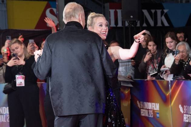 London Film Festival 2025 - Sentimental Value Arrivals at Royal Festival Hall, Southbank, London Stellan Skarsgard and Elle Fanning attends the Headline Gala of Sentimental Value at The 69th BFI London Film Festival at Royal Festival Hall, Southbank, London, England, UK on Sunday 12 October, 2025., Credit:Justin Ng Avalon UK, England, London, Royal Festival Hall, Southbank Copyright: xJustinxNgx xAvalonx 1045056284