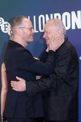 London Film Festival 2025 - Sentimental Value Arrivals at Royal Festival Hall, Southbank, London Director Joachim Trier and Stellan Skarsgard attends the Headline Gala of Sentimental Value at The 69th BFI London Film Festival at Royal Festival Hall, Southbank, London, England, UK on Sunday 12 October, 2025., Credit:Justin Ng Avalon UK, England, London, Royal Festival Hall, Southbank Copyright: xJustinxNgx xAvalonx 1045056301