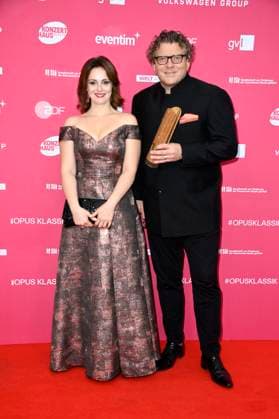 Sophie Gordeladze and Marcus Bosch at the Opus Klassik 2025 award ceremony at the Konzerthaus am Gendarmenmarkt Berlin, 12 10 2025 Foto:xN.xKubelkax xFuturexImagex opus_5012