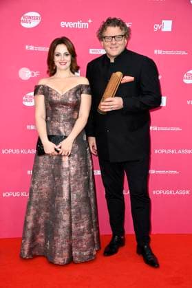 Sophie Gordeladze and Marcus Bosch at the Opus Klassik 2025 award ceremony at the Konzerthaus am Gendarmenmarkt Berlin, 12 10 2025 Foto:xN.xKubelkax xFuturexImagex opus_5013