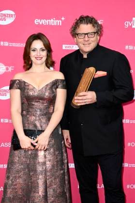 Sophie Gordeladze and Marcus Bosch at the Opus Klassik 2025 award ceremony at the Konzerthaus am Gendarmenmarkt Berlin, 12 10 2025 Foto:xN.xKubelkax xFuturexImagex opus_5014