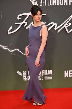 Celebrities attend the ˜Frankenstein™ headline gala screening during The 69th BFI London Film Festival at The Royal Festival Hall, London Featuring: Mia Goth Where: London, United Kingdom When: 13 Oct 2025 Credit: Cover Images EDITORIAL USE ONLY. NOT FOR USE BY NEWSPAPERS BASED IN THE UK. Copyright: xx coverimg55176013