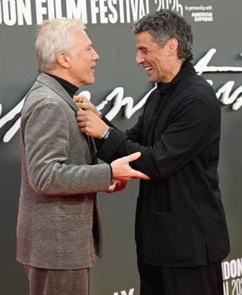 American actor Oscar Isaacs and Austrian actor Christoph Waltz attend the premiere of Frankenstein at the 69th BFI London Film Festival in London, England on Monday October 13, 2025.  LON20251013105 RUNExHELLESTAD