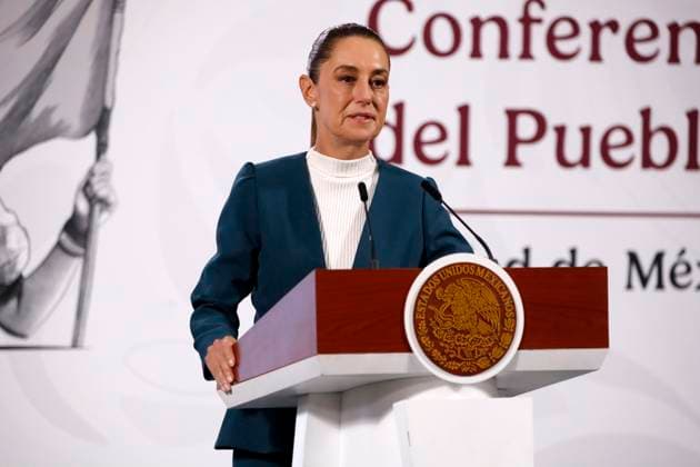 Mexico™s President Claudia Sheinbaum Holds Havy Rains Damage Report Mexican President Claudia Sheinbaum Pardo released the damage report and the emergency measures adopted due to the heavy rains during a press conference at the National Palace on October 13, 2025, in Mexico City, Mexico. (Photo by Luis Barron Eyepix Group) Copyright: xLuisxBarronx xEyepixxGroupx LB_13102025_0