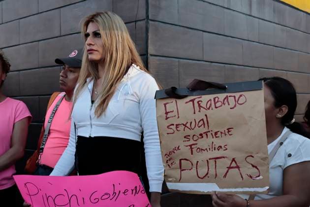 October 13, 2025, Mexico, Cdmx, Mexico: On Tlalpan Avenue, the work of sex workers is all too common in Mexico City. They are currently demanding improved healthcare, opportunities for decent housing, justice for the femicides and transfemicides committed in the area s hotels, and the recent problem with the bike path the city government is building to improve tourist mobility during the 2026 FIFA World Cup, as it is the avenue that leads to the Azteca Stadium. The workers comment that sex work is normal work and should be respected like any other economic activity. Because of the upcoming sporting event, conflicts are arising over water, housing, and the excessive price increases caused by gentrification. Mexico Mexico - ZUMAp204 20251013_zip_p204_031 Copyright: xJosuexPerezx