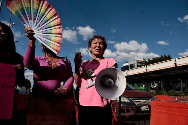 October 13, 2025, Mexico, Cdmx, Mexico: Sewx workers rally to demand improved healthcare, opportunities for decent housing, justice for the femicides and transfemicides committed in the area s hotels, and the recent problem with the bike path the city government is building to improve tourist mobility during the 2026 FIFA World Cup, as it is the avenue that leads to the Azteca Stadium. The workers comment that sex work is normal work and should be respected like any other economic activity. Because of the upcoming sporting event, conflicts are arising over water, housing, and the excessive price increases caused by gentrification. Mexico Mexico - ZUMAp204 20251013_zip_p204_018 Copyright: xJosuexPerezx