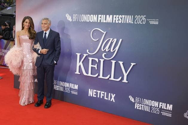 Jay Kelly Film Premiere George Clooney and Amal Clooney attend the BFI London Film Festival Gala of Jay Kelly, during the BFI London Film Festival, the Royal Festival Hall, London. 10th October 2025.  Copyright: xAndrewxSimsx NINTCHDBPICT001030886595