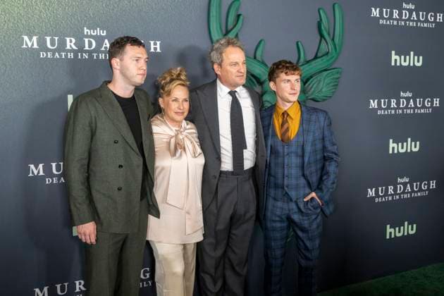 Hulu s Murdaugh: Death in the Family New York Premiere in New York, USA - 13 Oct 2025 (L-R) Will Harrison, Patricia Arquette, Jason Clarke and Johnny Berchtold attend the Hulu s Murdaugh: Death In The Family New York premiere at 7 Hudson Square. New York United States Copyright: xRonxAdarx xSOPAxImagesx _radar_murdaugh_20251013_01265