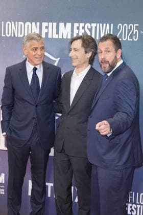 Jay Kelly Film Premiere George Clooney, Noah Baumbach and Adam Sandler attend the BFI London Film Festival Gala of Jay Kelly, during the BFI London Film Festival, the Royal Festival Hall, London. 10th October 2025.  Copyright: xAndrewxSimsx NINTCHDBPICT001030887470