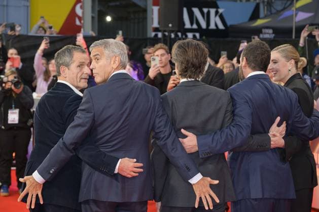 Jay Kelly Film Premiere David Heyman, George Clooney, Noah Baumbach, Adam Sandler and Greta Gerwig attend the BFI London Film Festival Gala of Jay Kelly, during the BFI London Film Festival, the Royal Festival Hall, London. 10th October 2025.  Copyright: xAndrewxSimsx NINTCHDBPICT001030887677