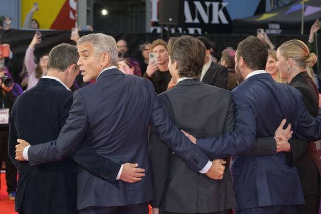 Jay Kelly Film Premiere David Heyman, George Clooney, Noah Baumbach, Adam Sandler and Greta Gerwig attend the BFI London Film Festival Gala of Jay Kelly, during the BFI London Film Festival, the Royal Festival Hall, London. 10th October 2025.  Copyright: xAndrewxSimsx NINTCHDBPICT001030887708