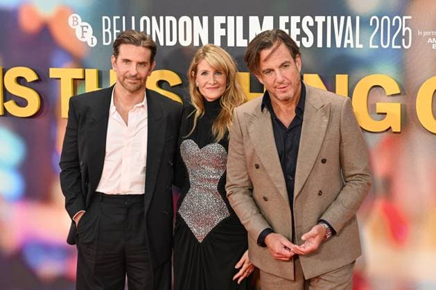 Celebrities attend the ˜Is This Thing On?™ headline gala screening during The 69th BFI London Film Festival at The Royal Festival Hall, London Featuring: Bradley Cooper, Laura Dern, Will Arnett Where: London, United Kingdom When: 14 Oct 2025 Credit: Cover Images EDITORIAL USE ONLY. NOT FOR USE BY NEWSPAPERS BASED IN THE UK. Copyright: xx coverimg55178808