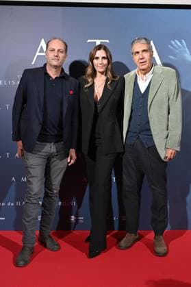 Milan, Premiere of the Film Amata, Cinema Anteo. Pictured are Francesco Melzi D Eril, Elisa Amoruso, and Benedetto Abib.  Copyright: xSimonexComix xipa-agency.netx xComi Terenghix IPA_Agency_IPA66550689