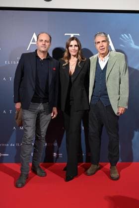 Milan, Premiere of the Film Amata, Cinema Anteo. Pictured are Francesco Melzi D Eril, Elisa Amoruso, and Benedetto Abib.  Copyright: xSimonexComix xipa-agency.netx xComi Terenghix IPA_Agency_IPA66550694