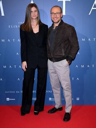 Milan, Italy: Milan - Premiere of the Film Amata, Cinema Anteo - Stefano Accorsi with his wife Bianca Vitali Milan Italy  - ZUMAp169 20251014_zea_p169_572 Copyright: xAlbertoxTerenghix